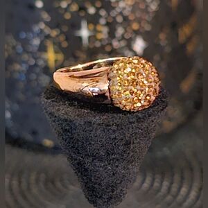 Bronze .925 Milor Italy Cluster Statement Ring-Size 7